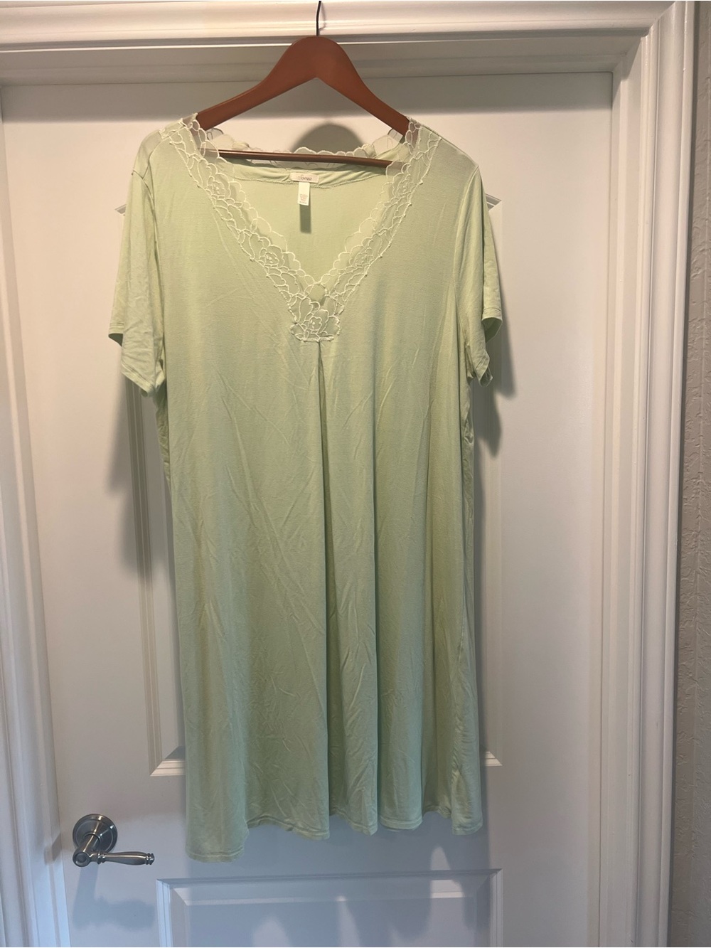 SOMA Light Green Lace Trim Nightgown XL